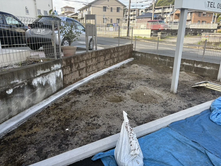 施工事例　病院の駐車場整備１